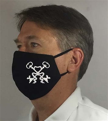 Treasurer Black Masonic over Ears Face covering - 100% USA MADE